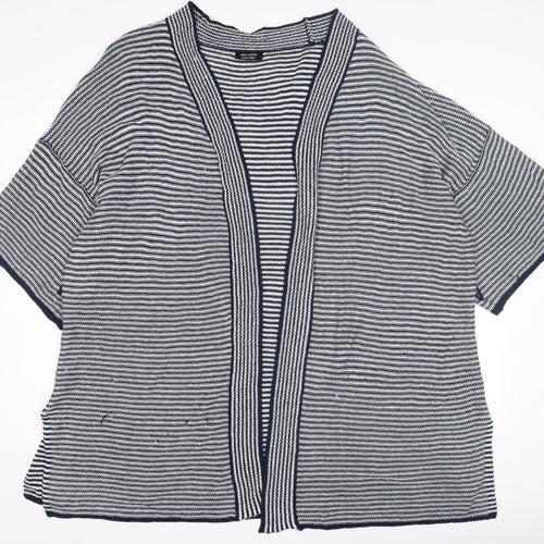 JDWilliams Women's Blue Striped Open Front Cardigan Size 20