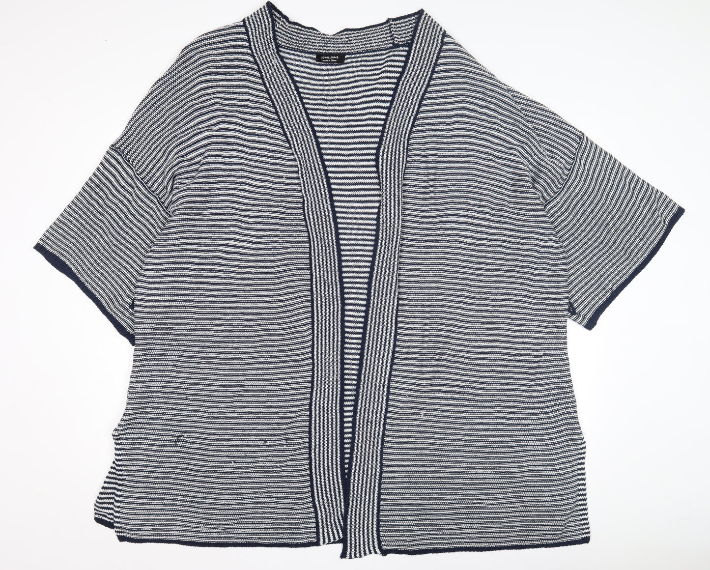 JDWilliams Women's Blue Striped Open Front Cardigan Size 20