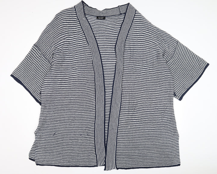 JDWilliams Women's Blue Striped Open Front Cardigan Size 20