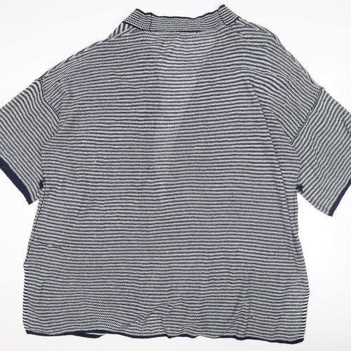 JDWilliams Women's Blue Striped Open Front Cardigan Size 20