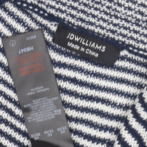 JDWilliams Women's Blue Striped Open Front Cardigan Size 20