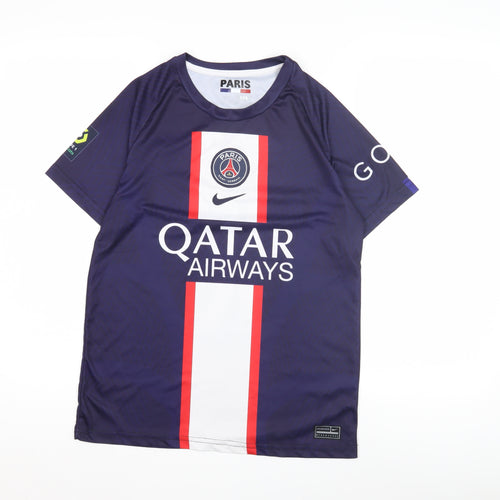 Nike Boys Blue Football Jersey - L, Short Sleeve & Breathable