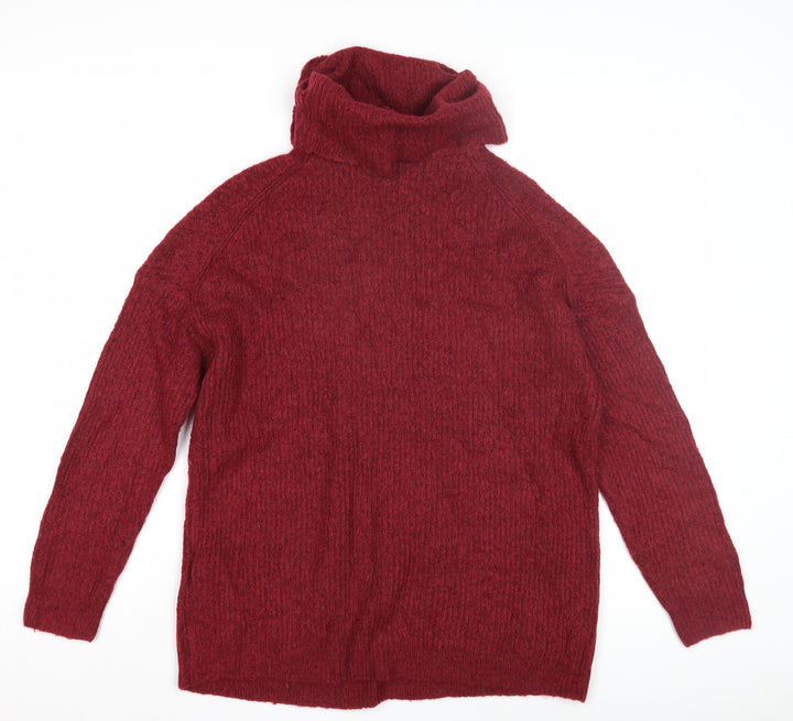 ONLY Women's Red Cowl Neck Pullover Jumper Size S