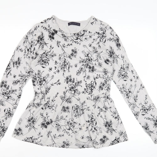 Marks and Spencer Women's White Floral Pullover Jumper Size 10