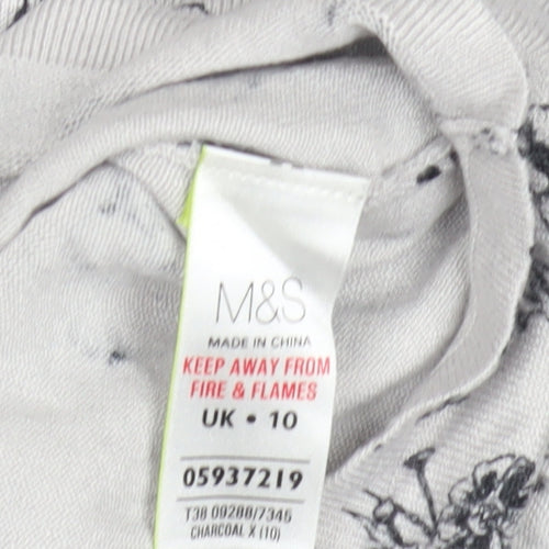 Marks and Spencer Women's White Floral Pullover Jumper Size 10