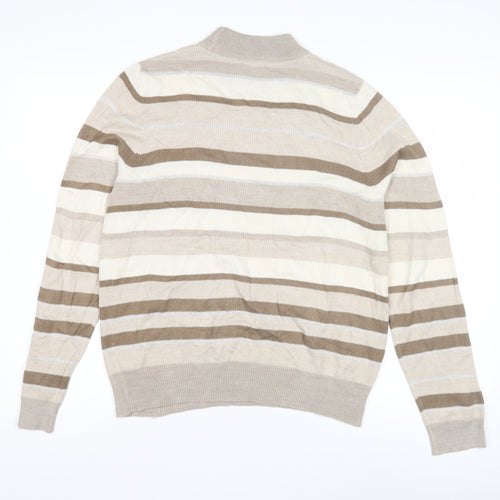 Profile Women's Beige Striped Pullover Jumper Size 14