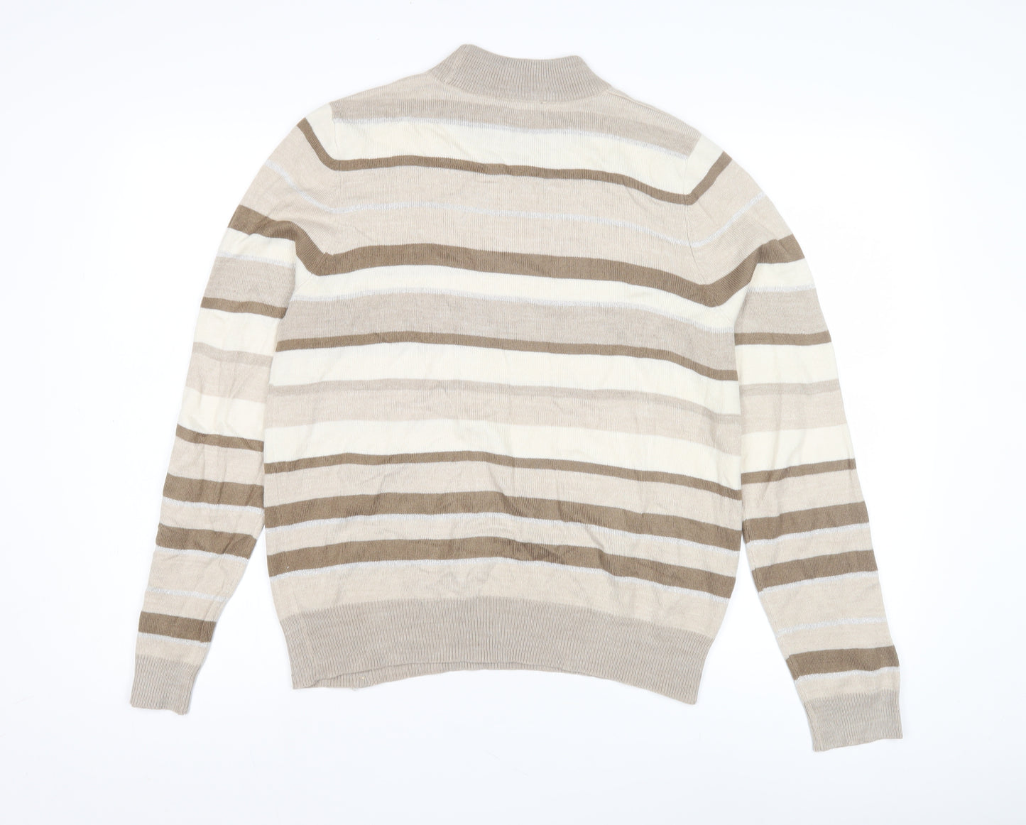 Profile Women's Beige Striped Pullover Jumper Size 14