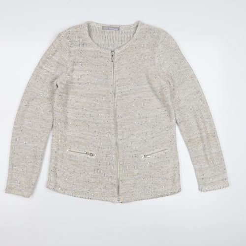 Marks and Spencer Ivory Sequin Knit Women's Jacket 10