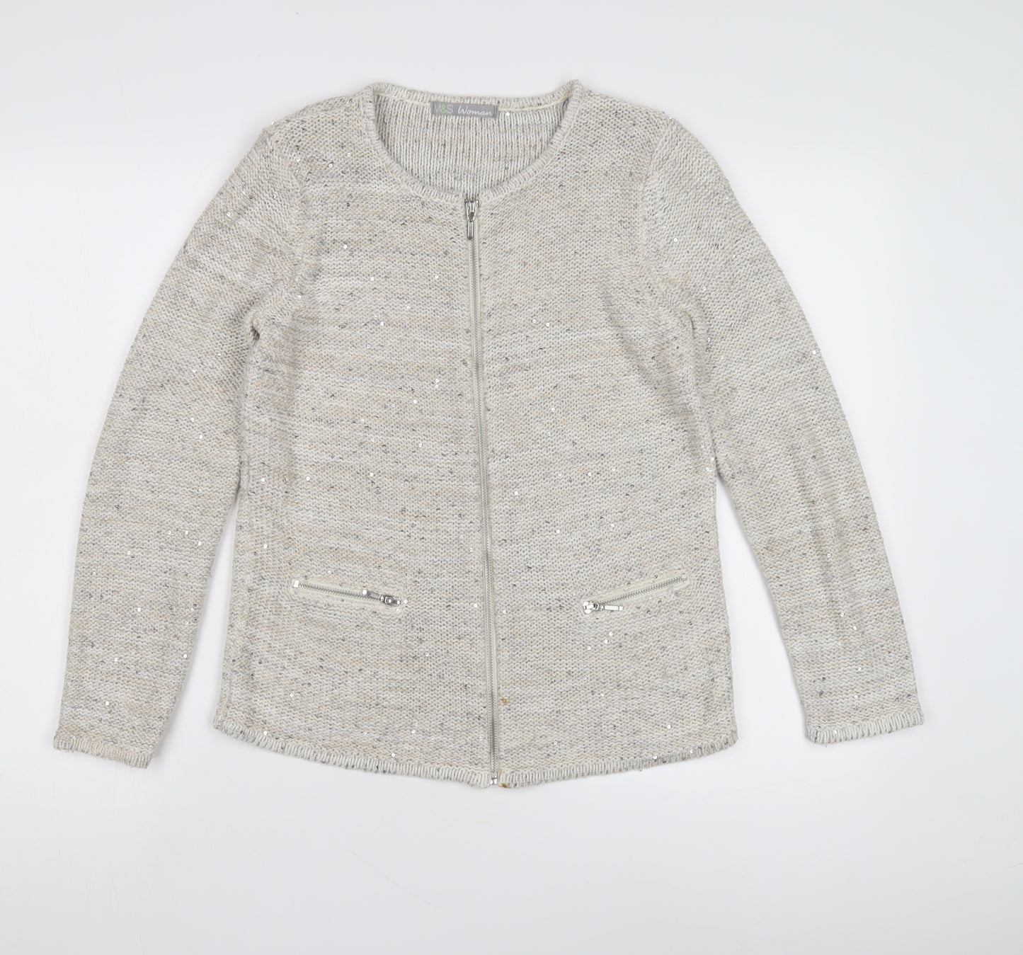 Marks and Spencer Ivory Sequin Knit Women's Jacket 10