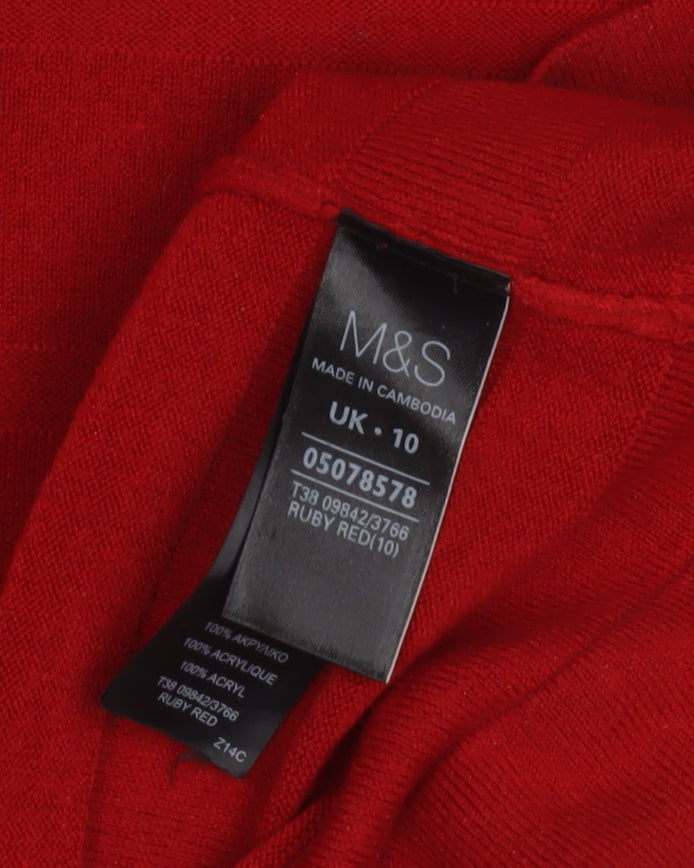 Marks and Spencer Women's Red Pullover Jumper, Size 10