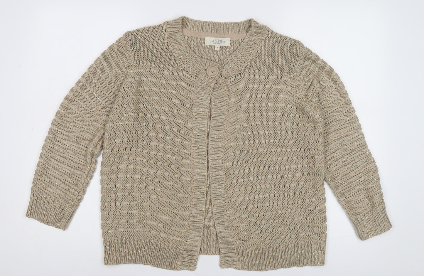 Debenhams Women's Beige Cardigan Size 16 Knit