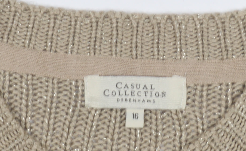 Debenhams Women's Beige Cardigan Size 16 Knit