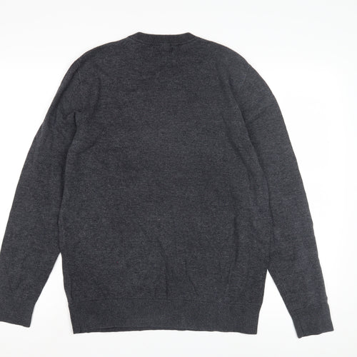 Next Men's Grey Pullover Jumper, M, Crew Neck