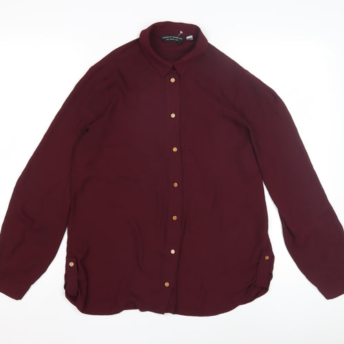 Dorothy Perkins Women's Red Button-Up Shirt Size 10
