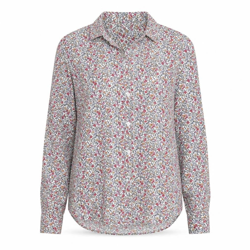 Front view of Topshop Women's Floral Collared Blouse, size 6, Multicoloured