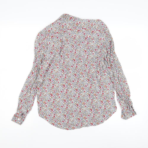 Topshop Women's Floral Collared Blouse, Size 6, Multicoloured