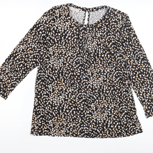 Hobbs Women's Multicoloured Animal Print Blouse, M, Casual
