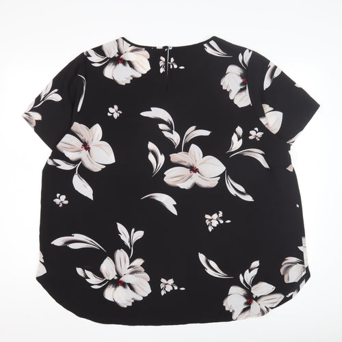 Only Carmakoma Women's Black Floral Blouse Size 16