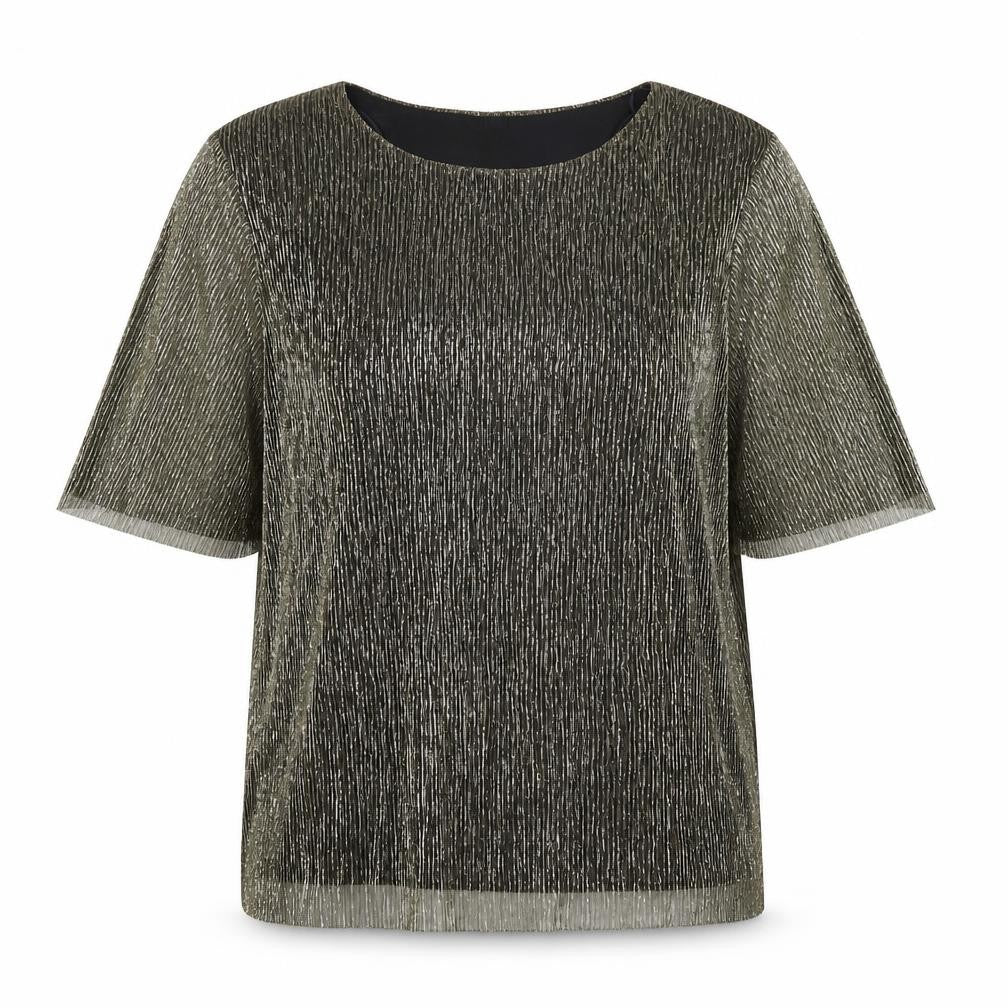 Front view of Hema Women's Black L Blouse Party Short Sleeve