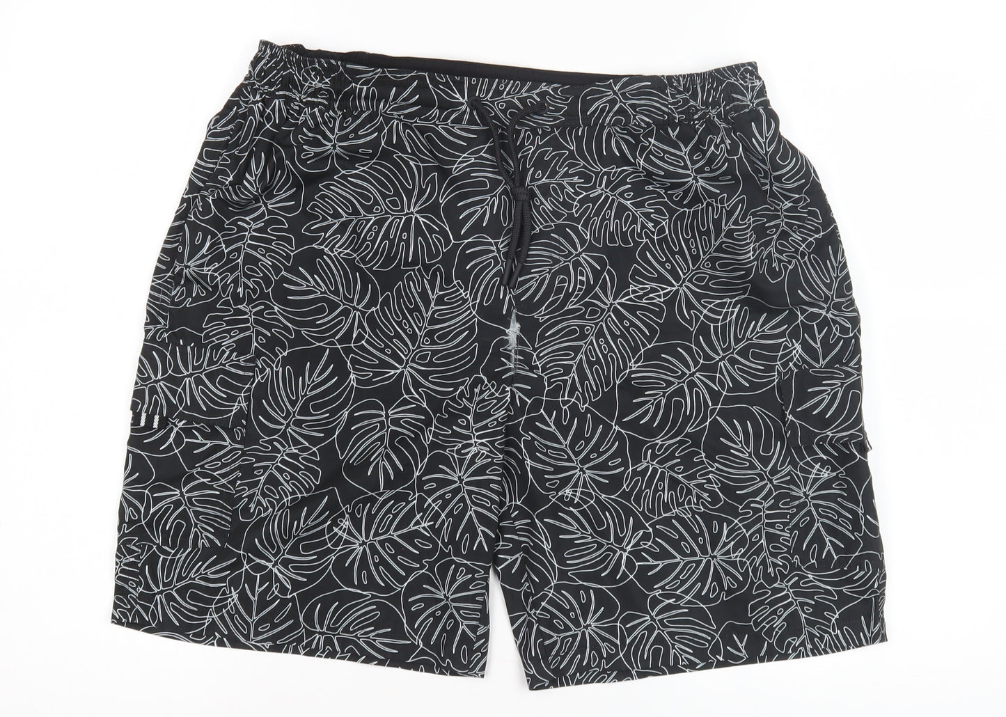 Marks and Spencer Men's Black Medium Leaf Board Shorts