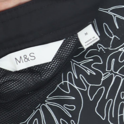 Marks and Spencer Men's Black Medium Leaf Board Shorts
