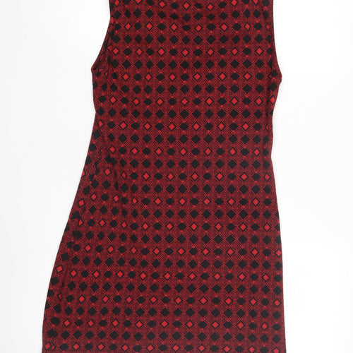 Select Women's Red Argyle Shift Dress Size 10