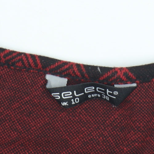 Select Women's Red Argyle Shift Dress Size 10