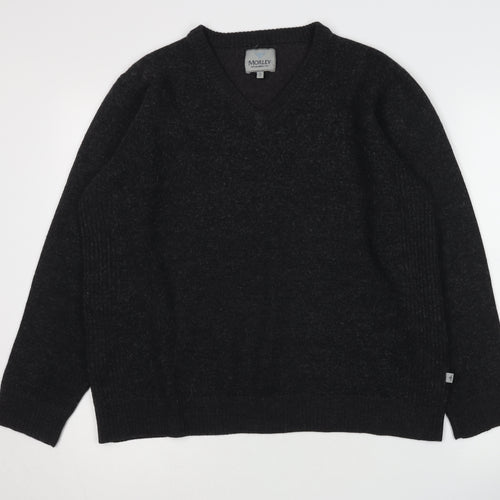 Morley Men's Black V-Neck Pullover Jumper L