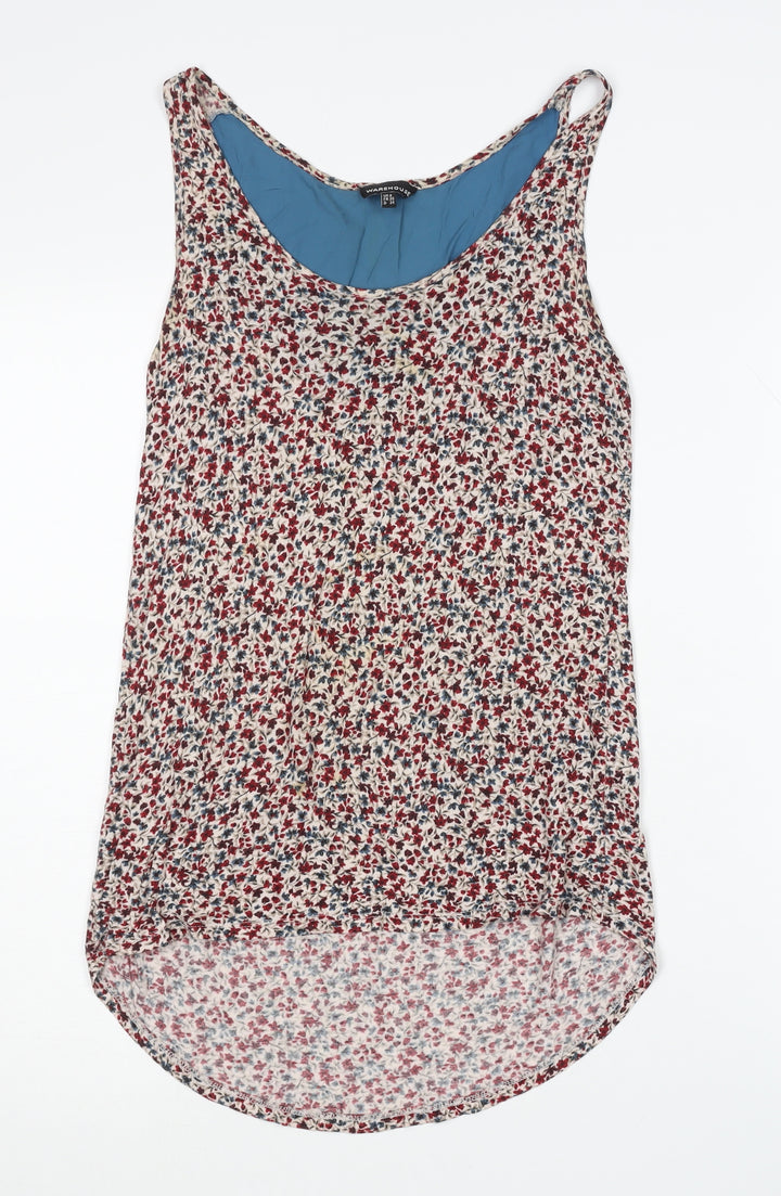 Warehouse Women's Floral Tank Top Size 8 Multicoloured