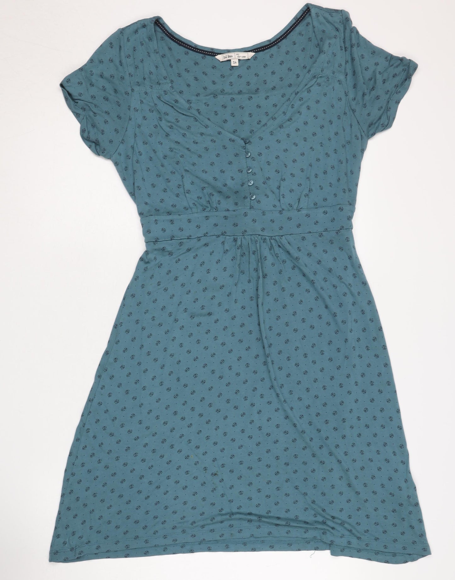 Fat Face Women's Blue A-Line Dress, Size 14