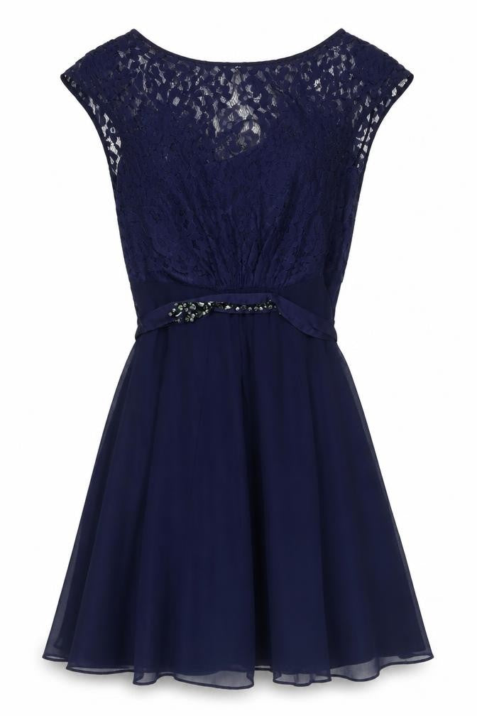 Coast Women's Blue Sleeveless Lace Dress UK 10