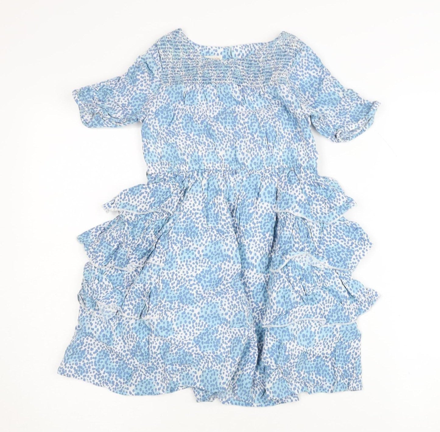 Monsoon Blue A-Line Dress for Girls 6 Years - Ruffle Accents