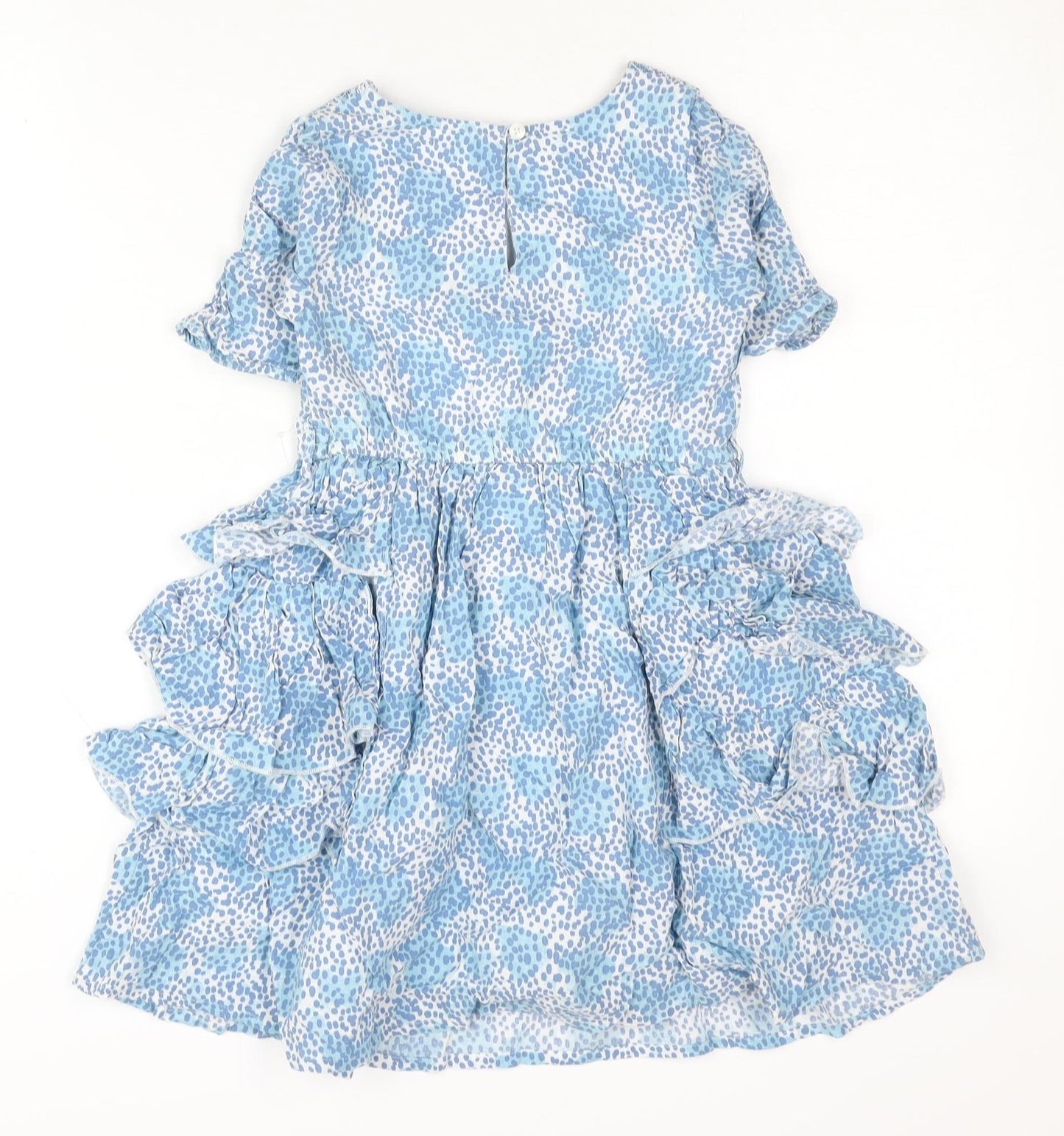 Monsoon Blue A-Line Dress for Girls 6 Years - Ruffle Accents
