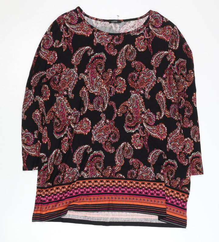 Roman Women's Paisley Top Size 18 Multicoloured 3/4 Sleeve