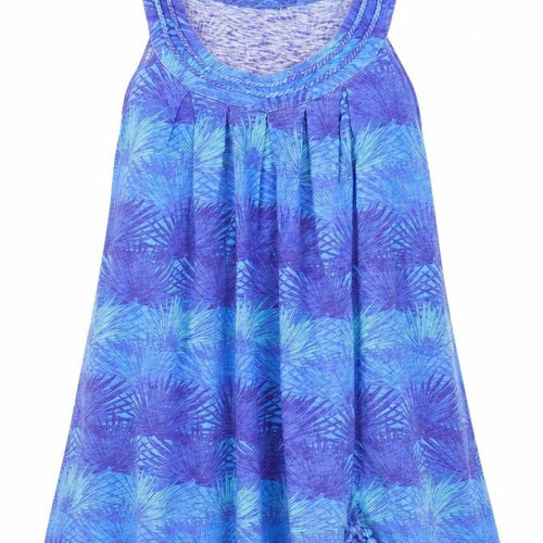 Mandaray Women's Blue Floral Tunic Tank Top Size 16