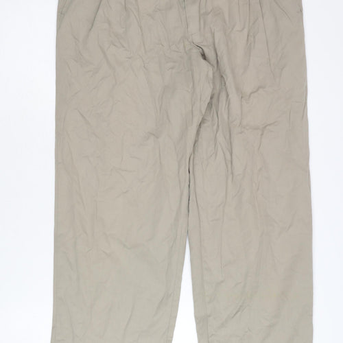 Melka Men's Beige Regular Fit Pleated Trousers