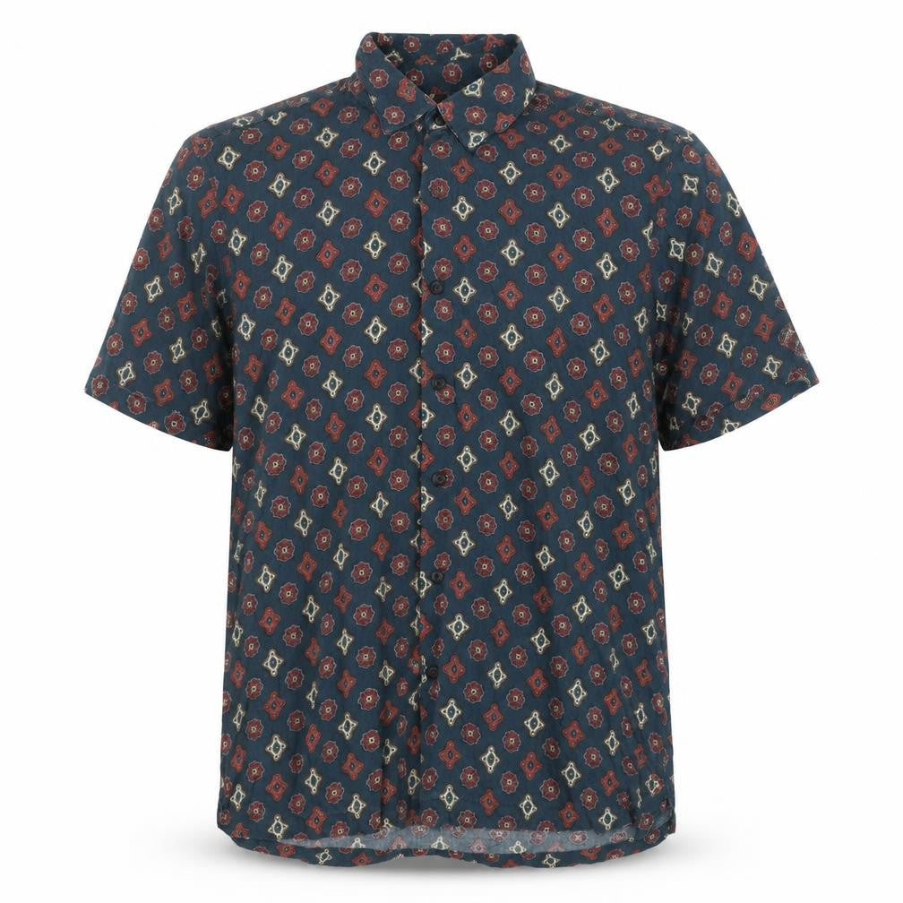 Pull&Bear Men's Geometric Shirt, Medium, Multicoloured
