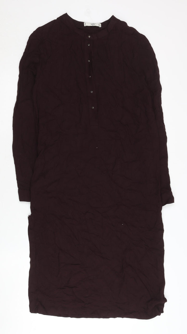MNG Women's Brown Long Sleeve Dress, Size 8