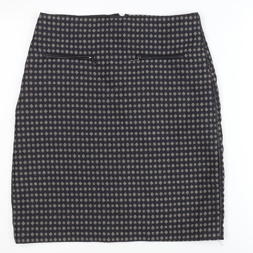 Marks and Spencer Women's Black Geometric Pencil Skirt Size 8