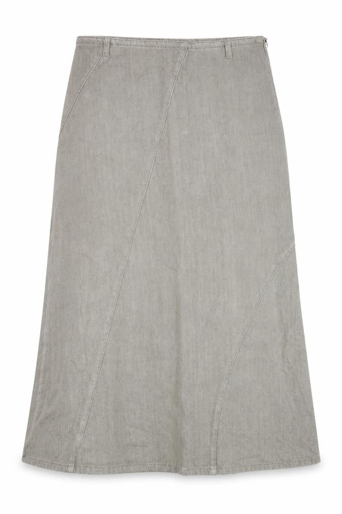 Front view of Per Una Women's Grey Midi Pencil Skirt, size 14