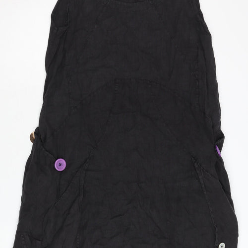 Vanucci Women's Black Linen Sleeveless Dress