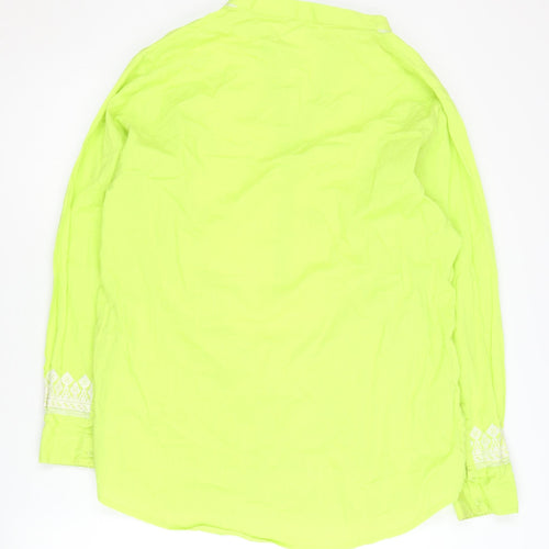 Khaadi Women's Green Embroidered Blouse, Size L, Casual