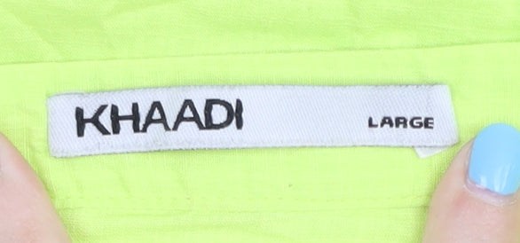 Khaadi Women's Green Embroidered Blouse, Size L, Casual