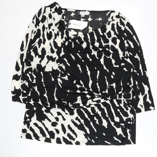 Nightingales Women's Black Cowl Neck Blouse Size 18