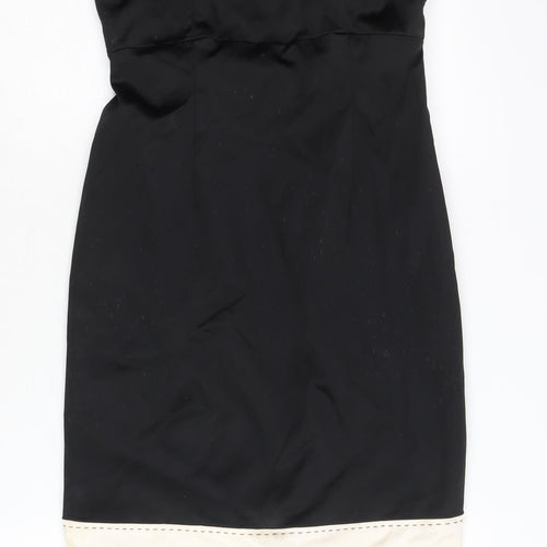 Coast Women's Black Beige Strapless Sheath Dress Size 10