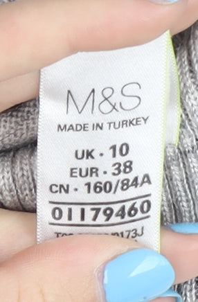 Marks and Spencer Women's Grey V-Neck Pullover Jumper