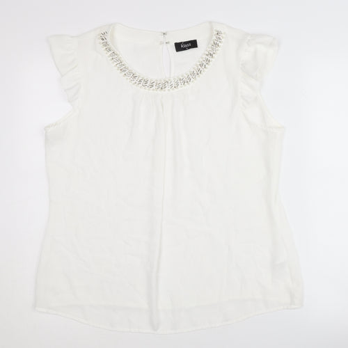 Klass Womens White Sleeveless Blouse - Size 16