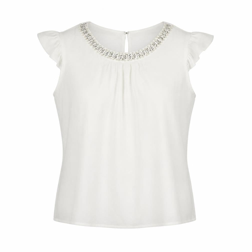 Front view of Klass women’s white sleeveless blouse -, size UK 16