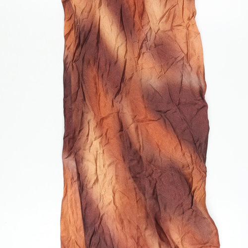 Bershka Women's Brown Tie-Dye Long Slip Dress XS