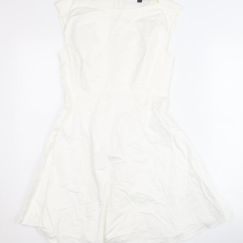 French Connection Women’s Ivory Sleeveless Dress UK 10